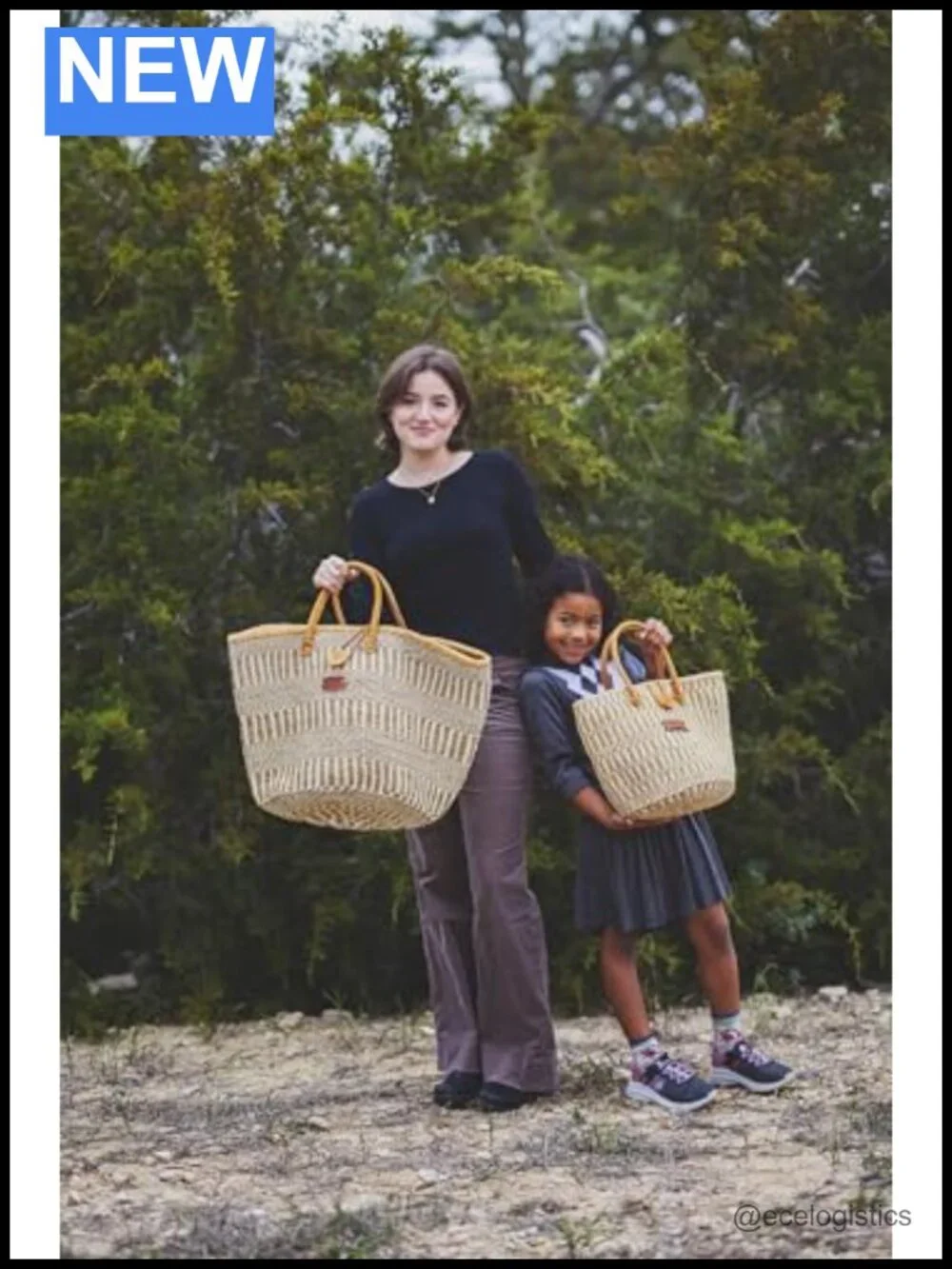 Handwoven Sisal Market Tote Bag with Leather Handles, Lightweight Beach Straw